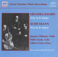 MENDELSSOHN/SCHUMANN: Tria in D minor