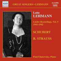 LEHMANN Lotte - Lieder Recordings Vol. 5