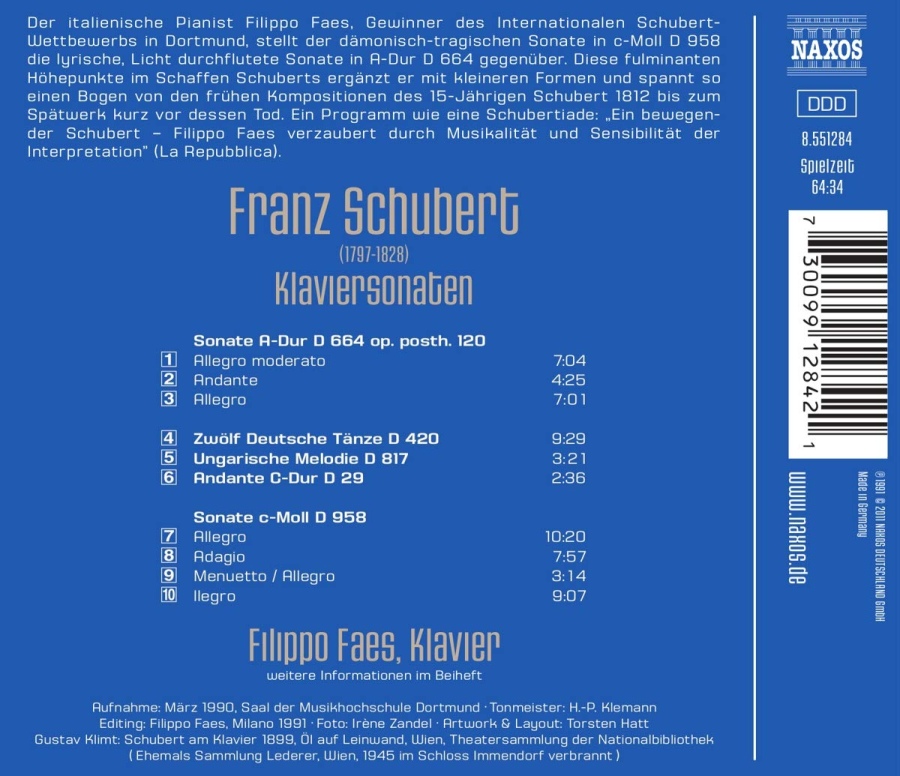 Schubert: Klaviersonaten D 664 & D 958 / 8.551284 - slide-1