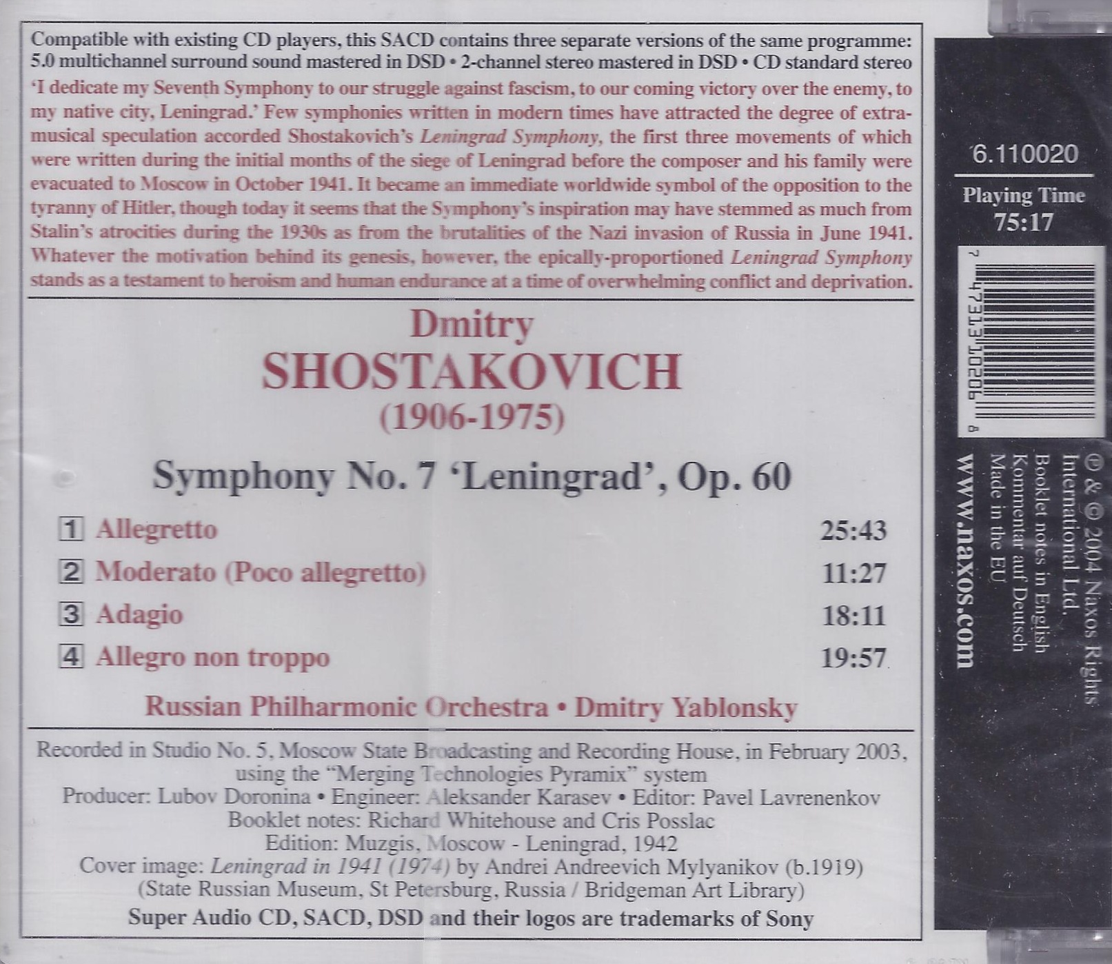 SHOSTAKOVICH: Symphony no. 7 "LENINGRAD" - slide-1