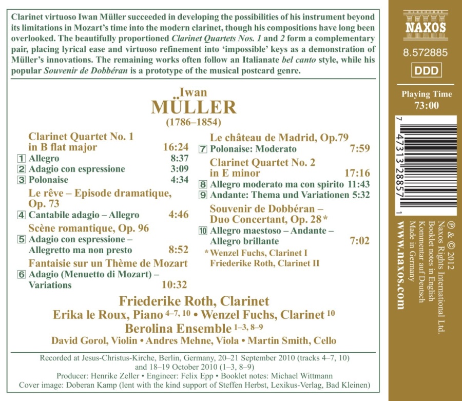 Müller: Souvenir de Dobbéran, Clarinet Quartets Nos. 1 & 2 - slide-1