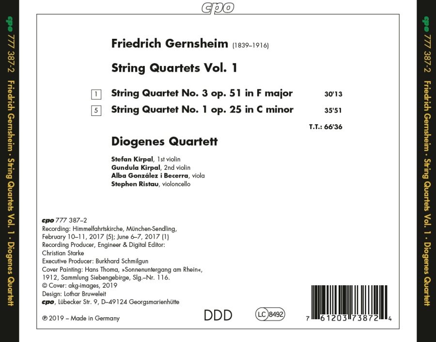 Gernsheim: String Quartets Vol. 1 - slide-1
