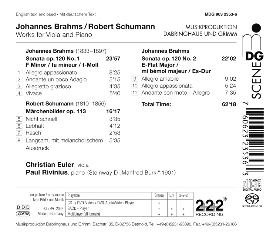 Brahms: Sonatas Op. 120 & Schumann: Märchenbilder - slide-1