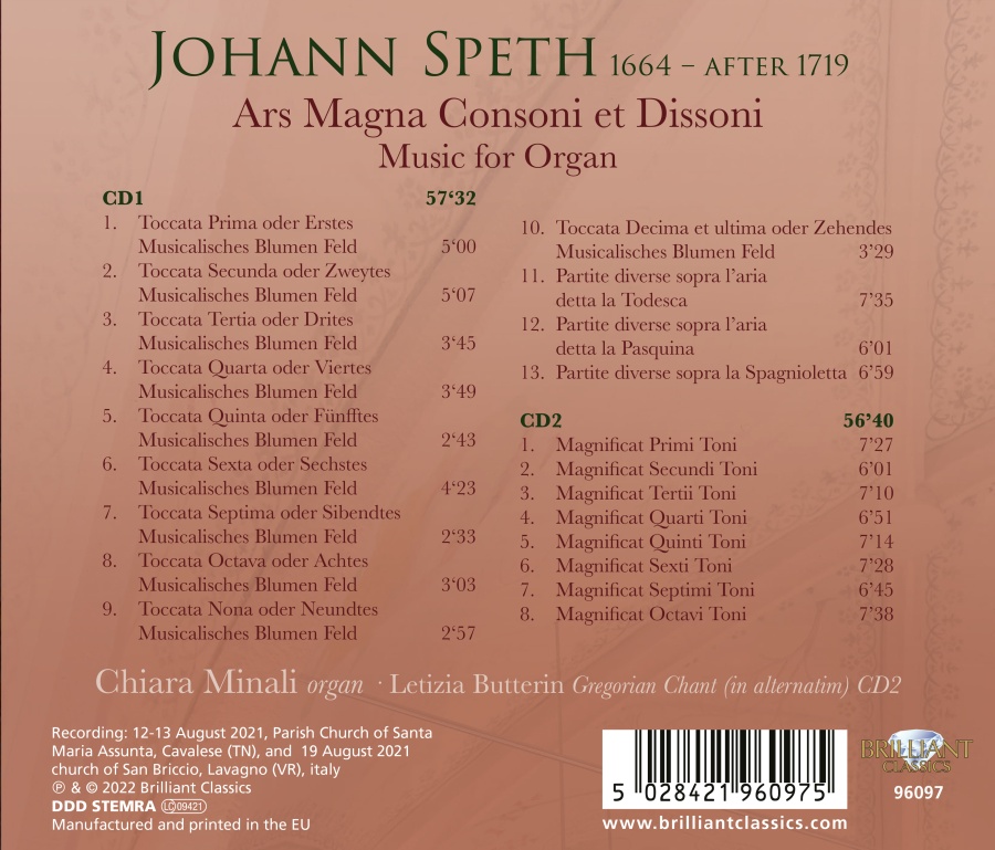 Speth: Ars Magna Consoni et Dissoni - Music for Organ - slide-1