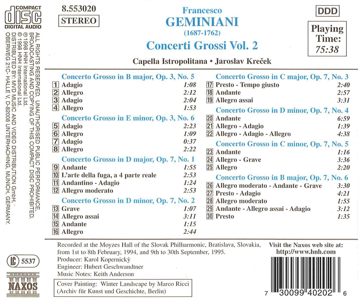 GEMINIANI: Concerti Grossi Vol. 2 - slide-1