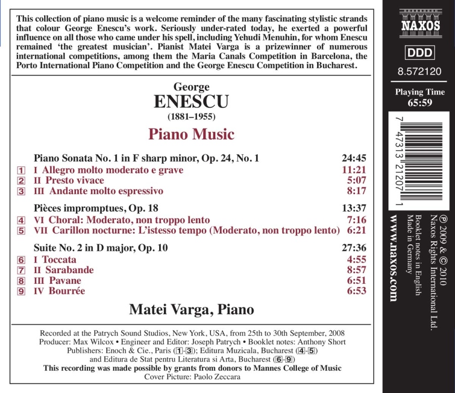 Enescu: Piano Sonata No. 1, Suite No. 2 - slide-1