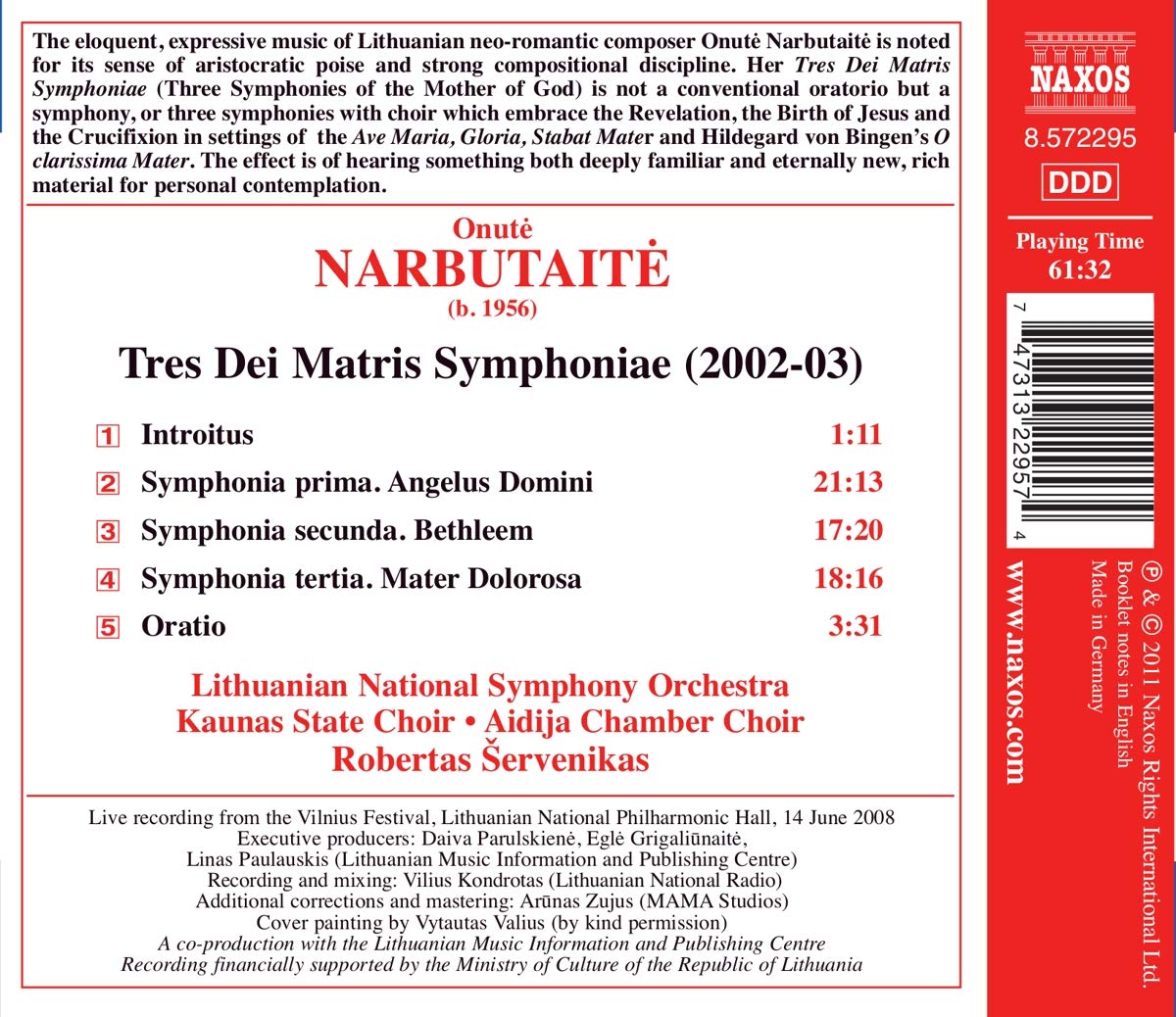 NARBUTAITE: Tres Dei Matris Symphoniae - slide-1