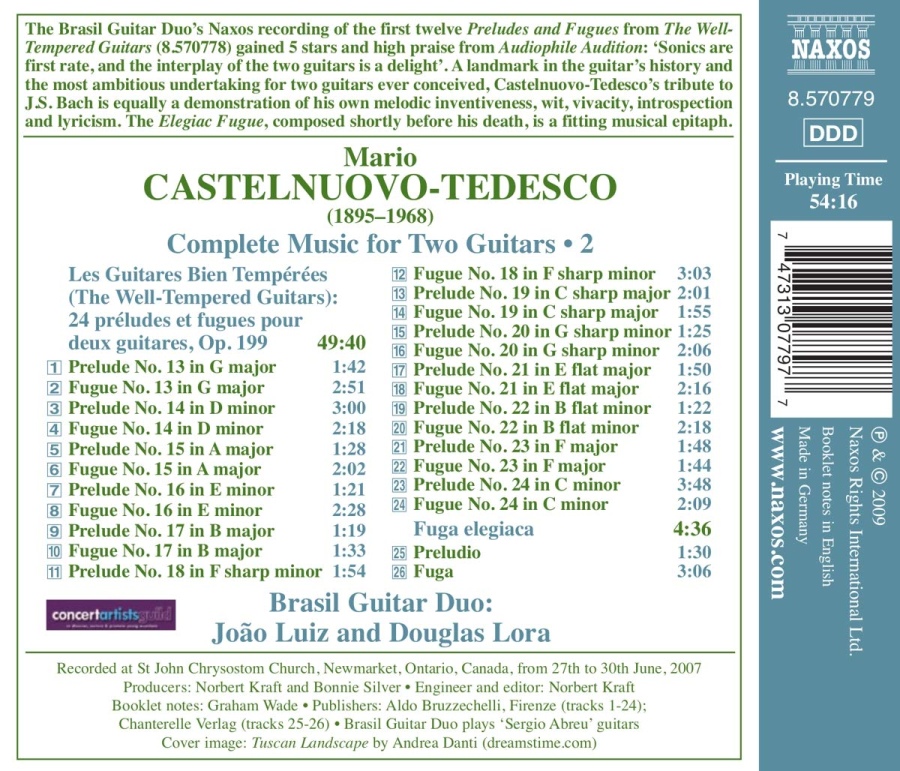 Castelnuovo-Tedesco: Music for Two Guitars • 2 - The Well-Tempered Guitars, Fuga elegiaca - slide-1