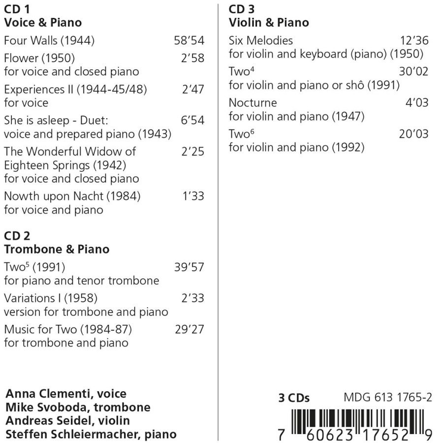Cage: Voice & Piano, Trombone & Piano, Violin & Piano - slide-1