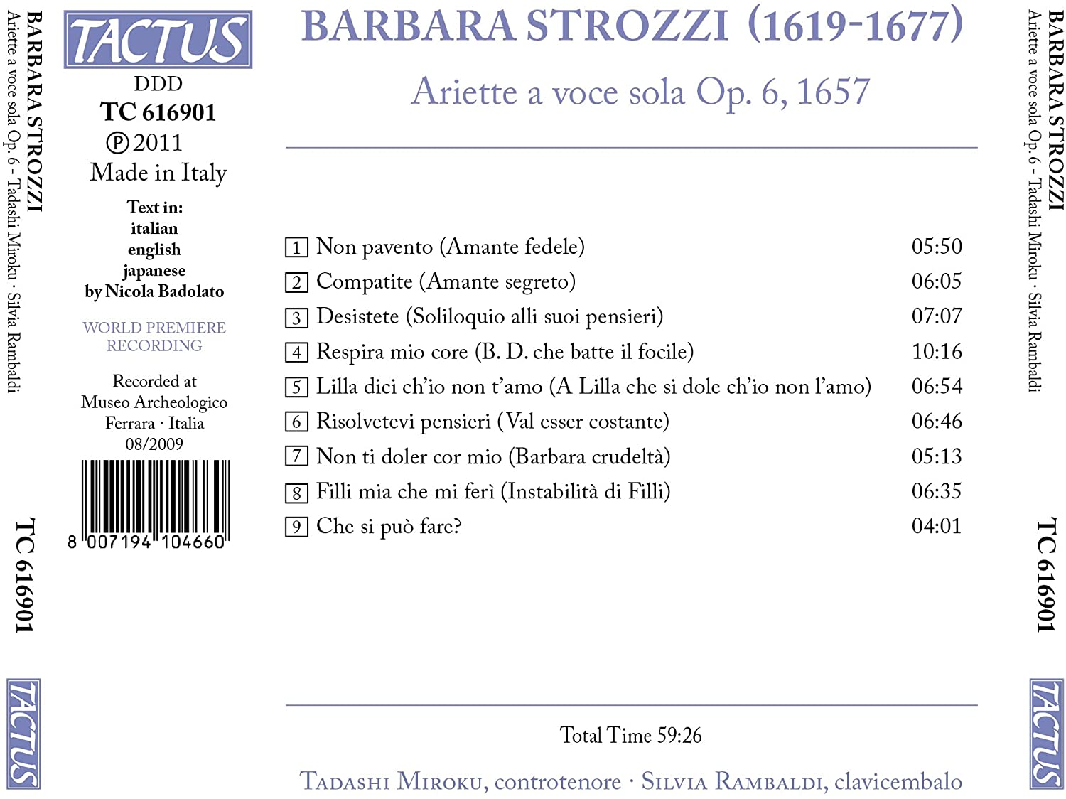 Strozzi: Ariette a Voce Sola, Op. 6 - slide-1