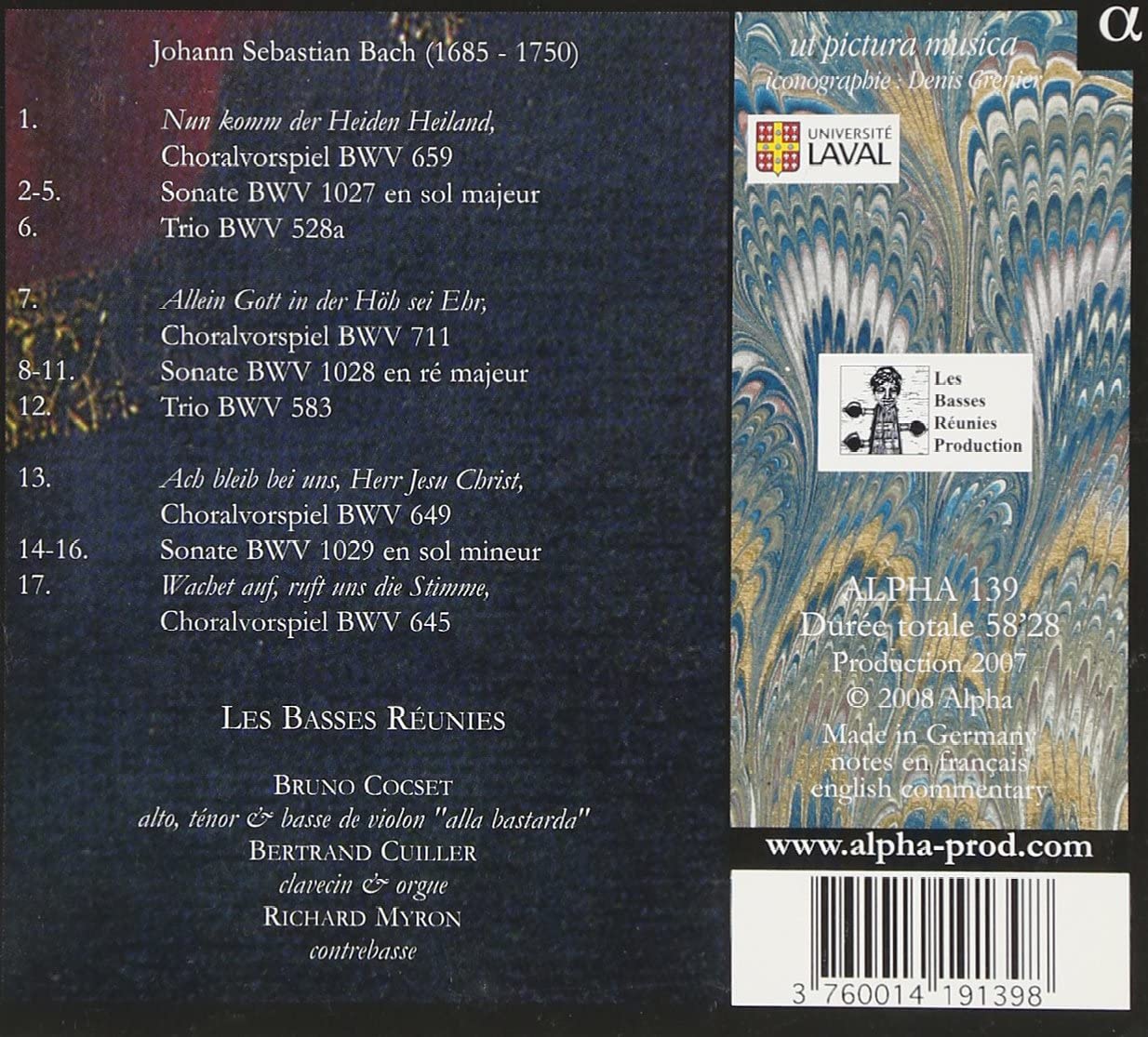 BACH: Sonatas BWV 1027-1029, Chorals and Trios - slide-1