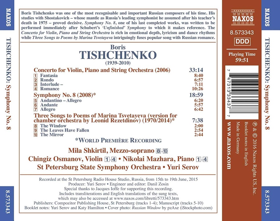 Tishchenko: Symphony No. 8; Concerto for Violin, Piano and String Orchestra - slide-1