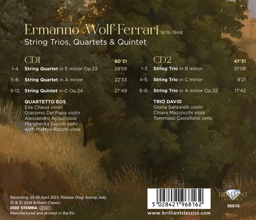 Wolf-Ferrari: String Trios, Quartets & Quintet - slide-1