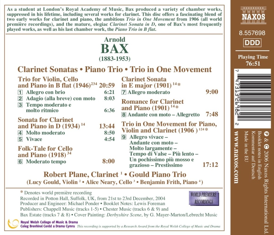 Bax: Clarinet Sonatas - slide-1