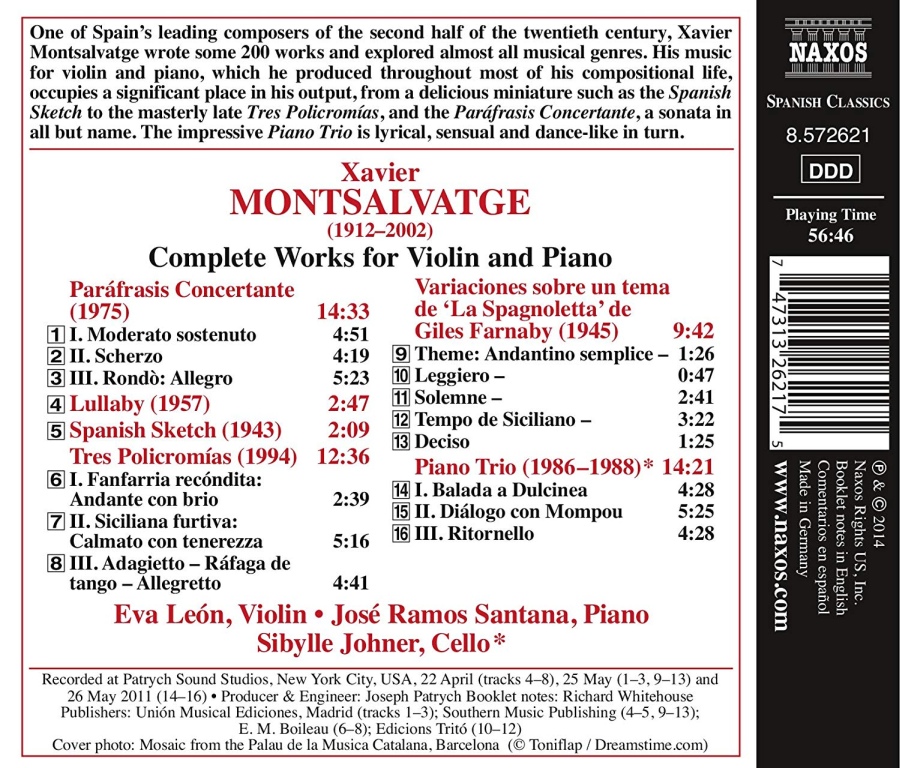 Montsalvatge: Complete Works for Violin and Piano - slide-1