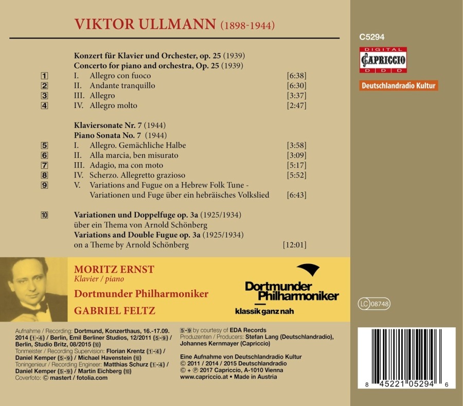 Ullmann: Piano Concerto; Piano Sonata No. 7; Variations - slide-1