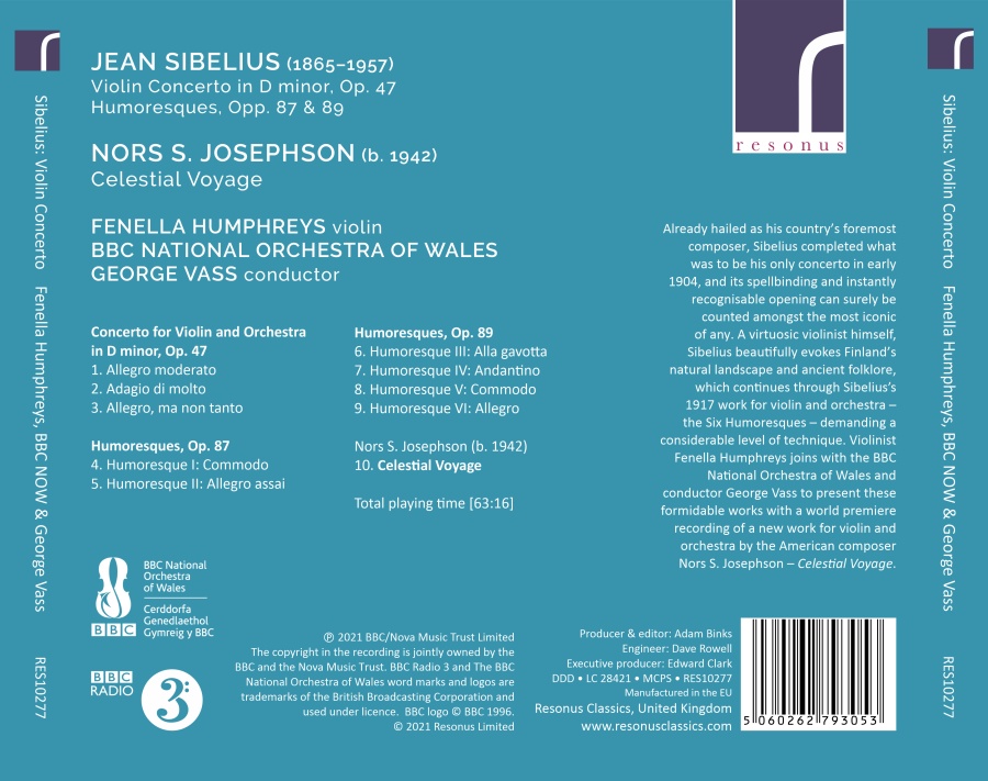 Sibelius: Violin Concerto & Humoresques; Josephson: Celestial Voyage - slide-1