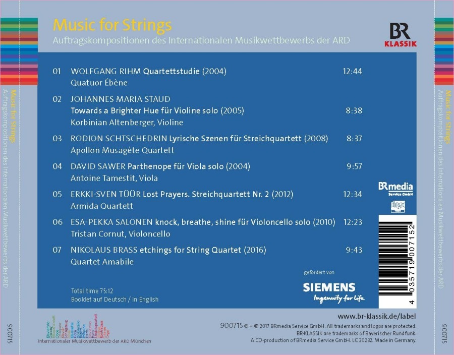 Music for Strings - Rihm/Shchedrin/Tüür/Salonen/Brass/Staud - slide-1