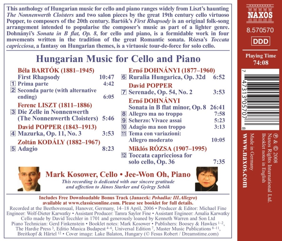 Hungarian Music for Cello and Piano - slide-1