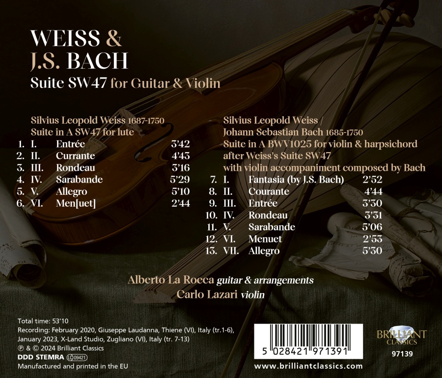 Weiss & Bach: Suite SW47 for Guitar and Violin - slide-1