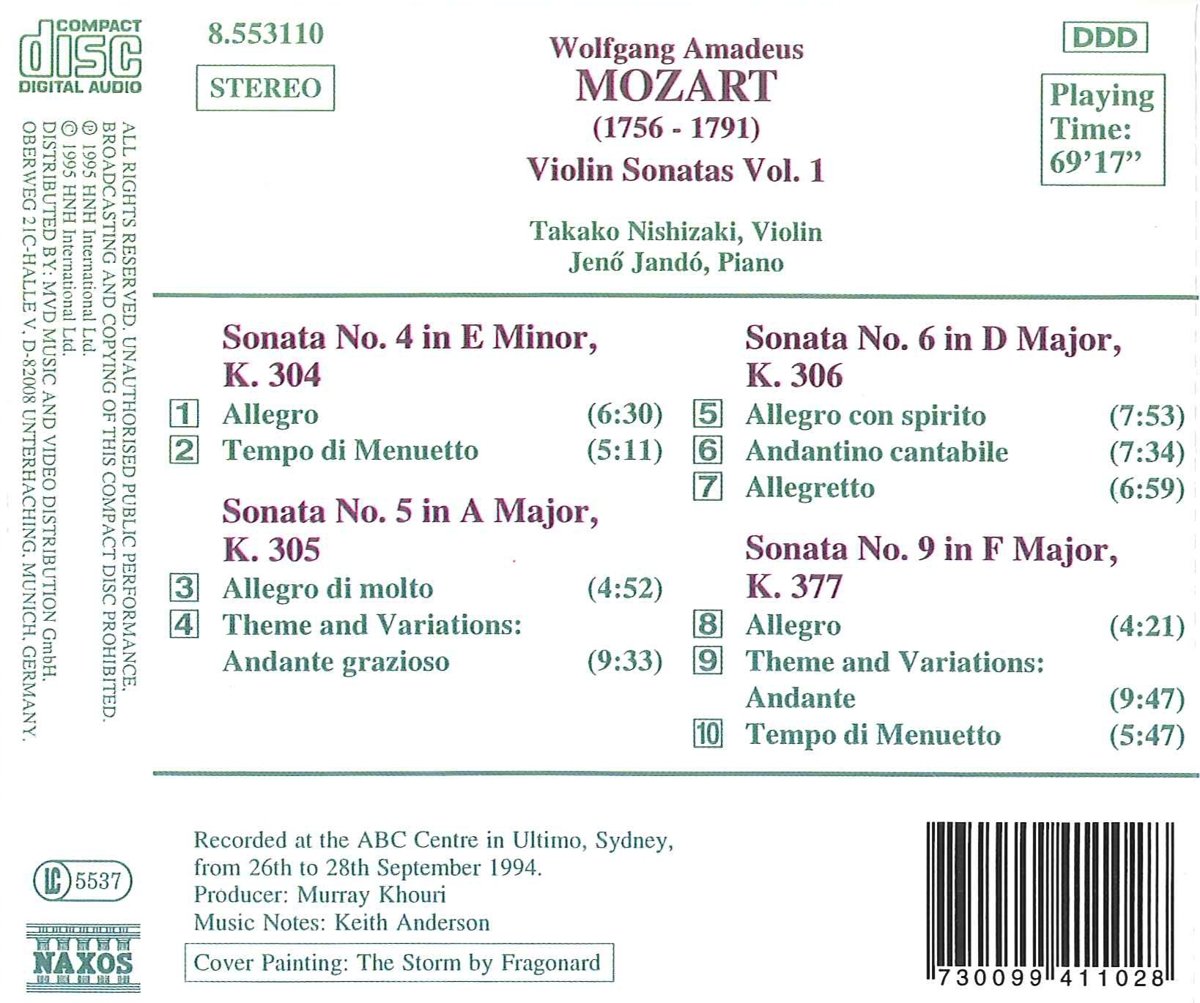 MOZART: Violin Sonatas K304306, K377 - slide-1