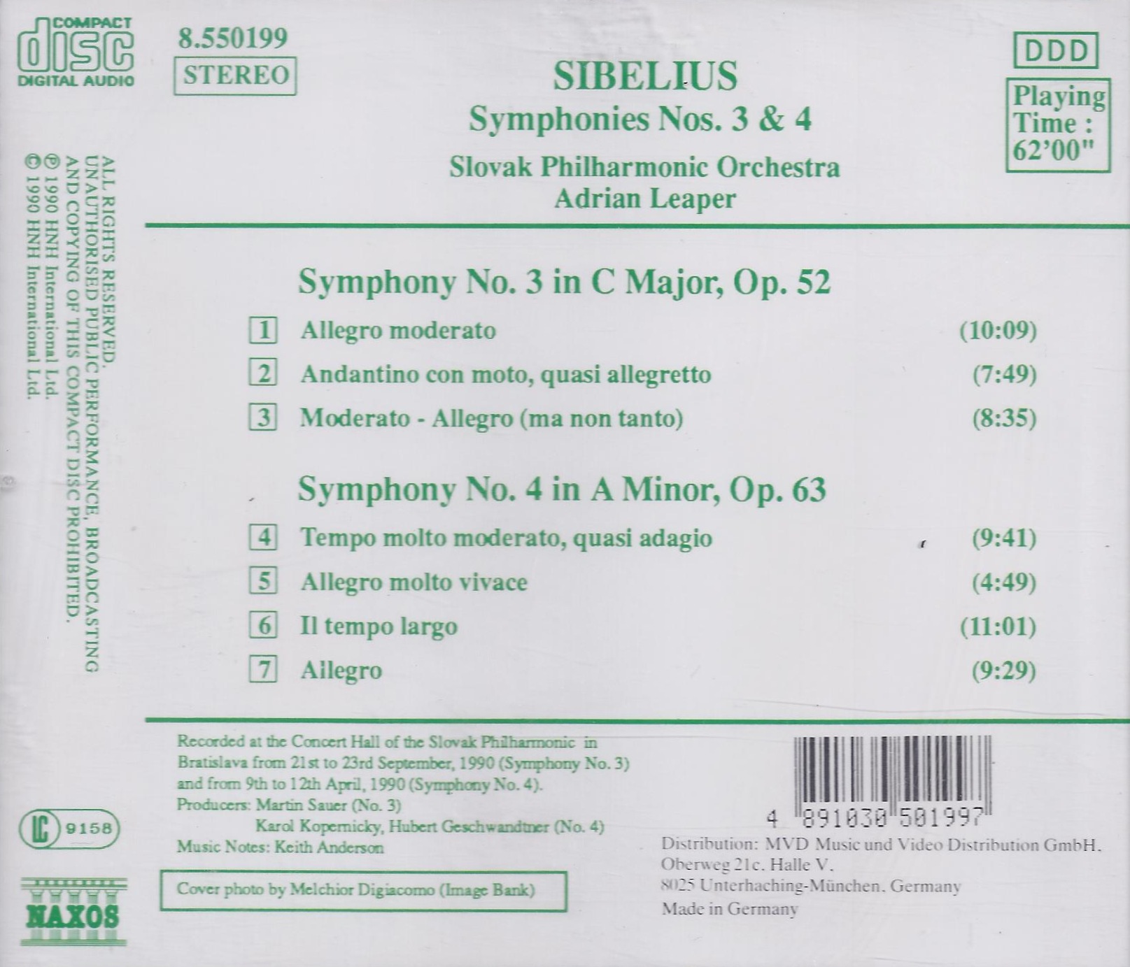 Sibelius: Symphonies 4 & 3 - slide-1