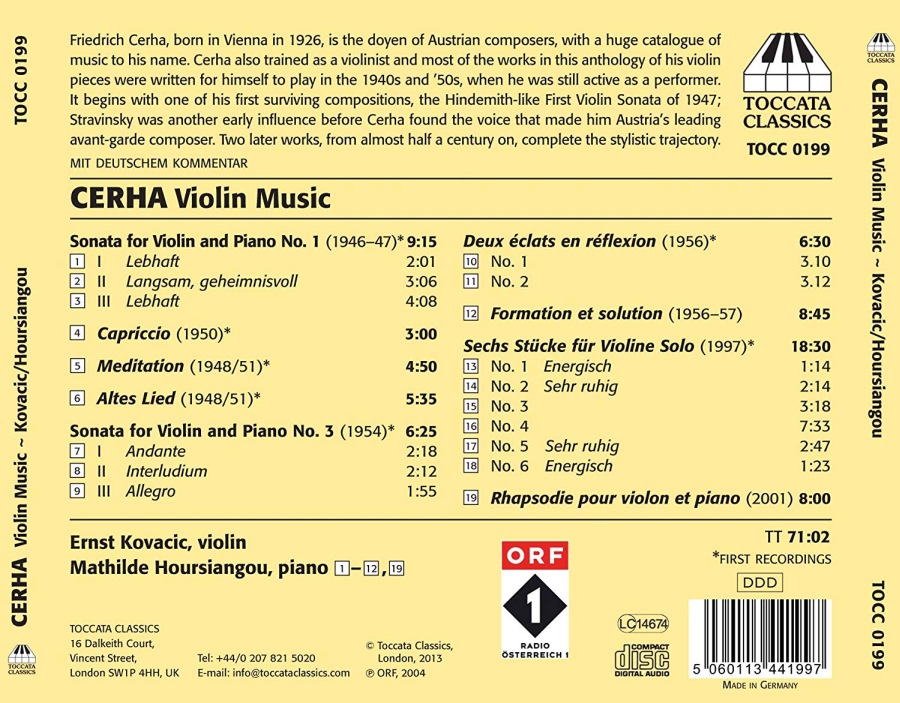 Cerha: Music for Violin and Piano and Solo Violin - slide-1