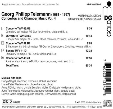 Telemann: Concertos & chamber music vol. 4 - slide-1