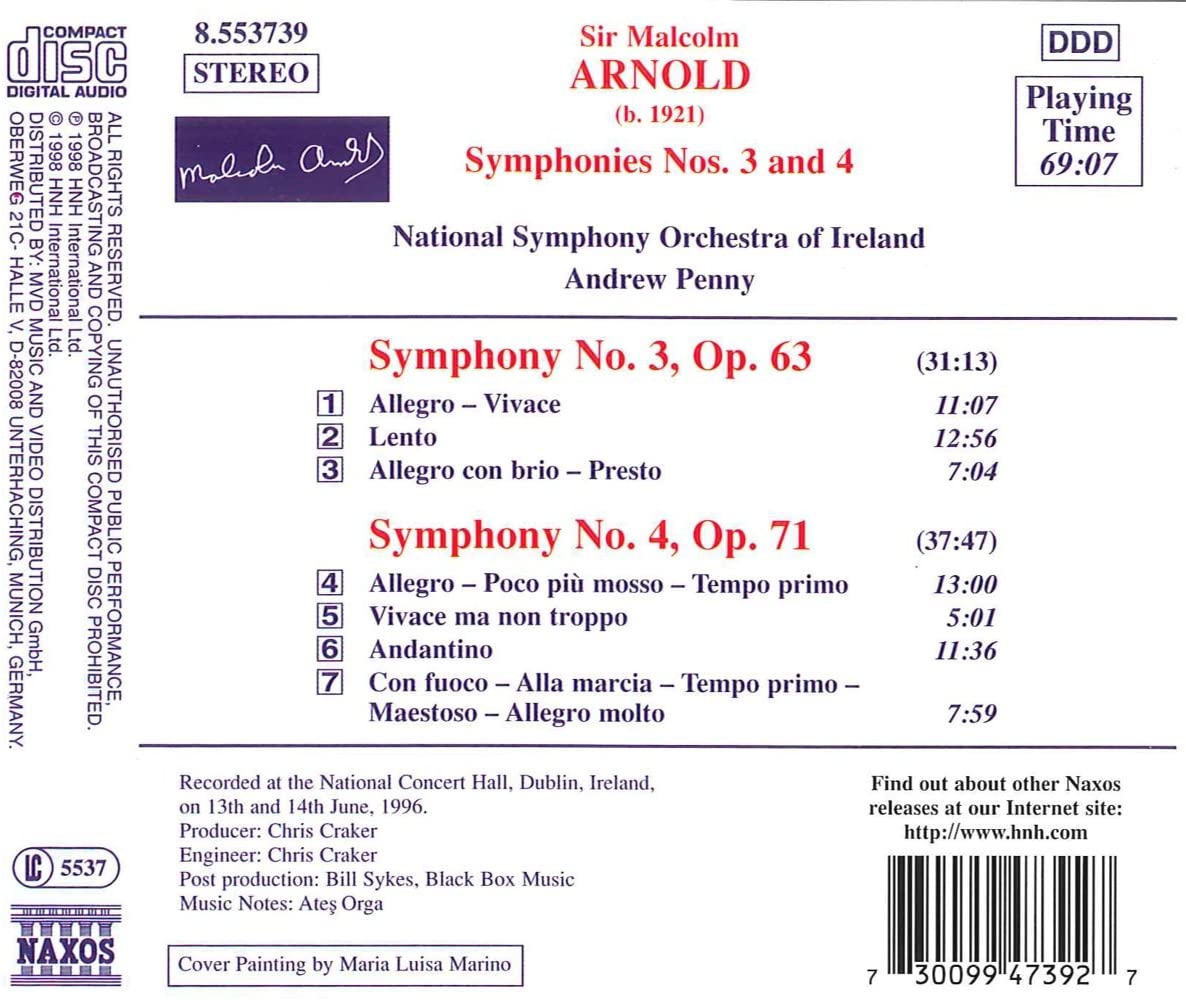 ARNOLD: Symphonies nos. 3 & 4 - slide-1