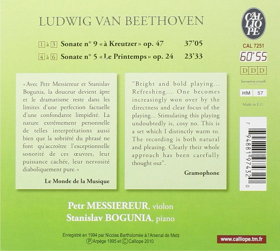 Beethoven: Sonatas 5 "Le Printemps" & 9 "Kreutzer" - slide-1