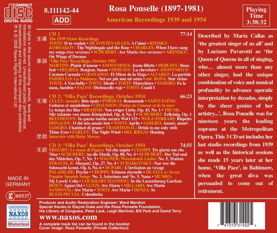 PONSELLE Rosa - American recordings 1939 & 1954 - slide-1