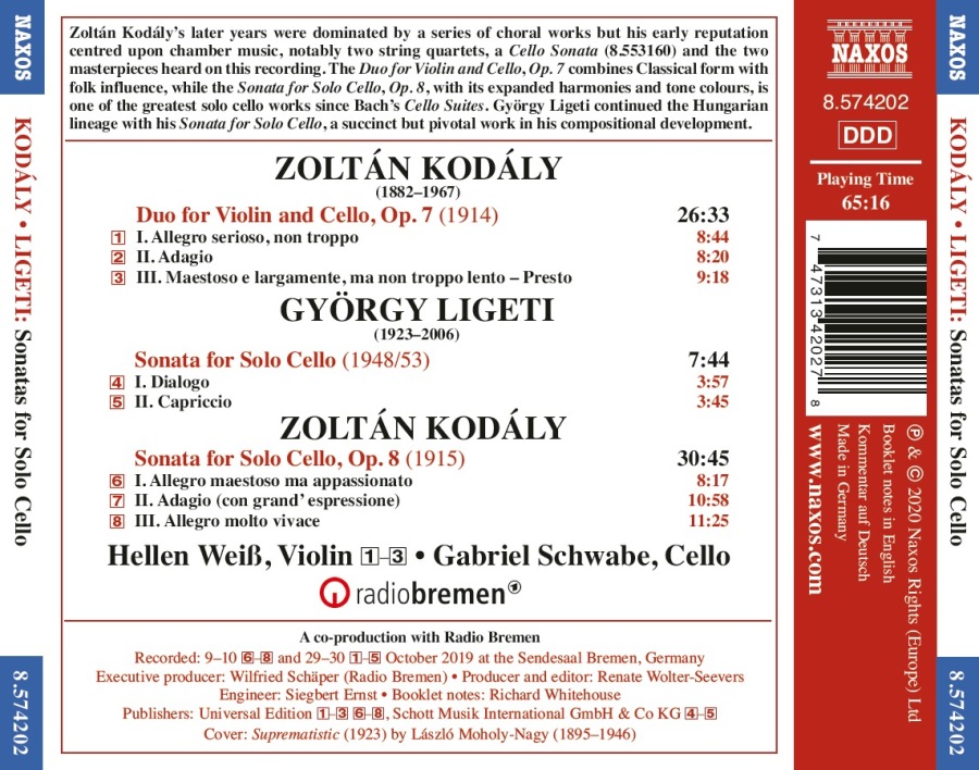 Kodaly; Ligeti: Cello Sonatas - slide-1