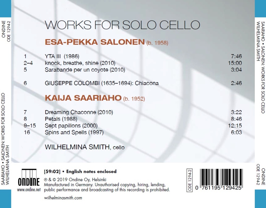 Salonen & Saariaho: Works for Solo Cello - slide-1