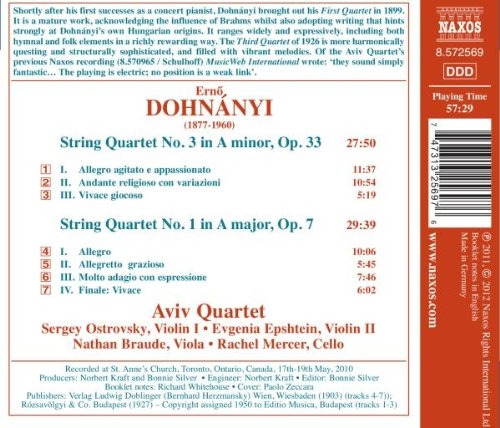 Dohnanyi: String Quartets Nos. 1 & 3 - slide-1