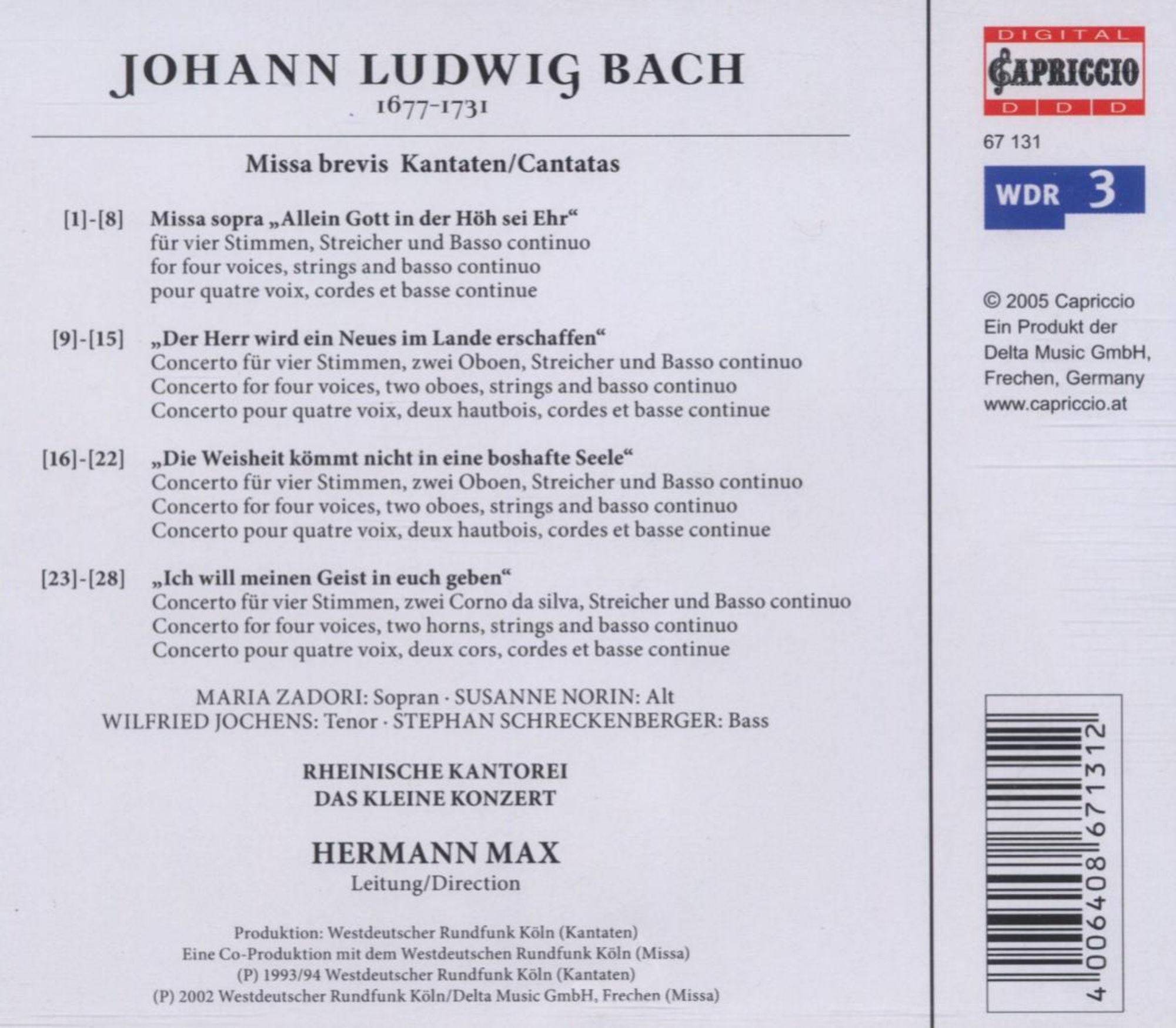 BACH: J. L.: Missa brevis & Cantatas - slide-1