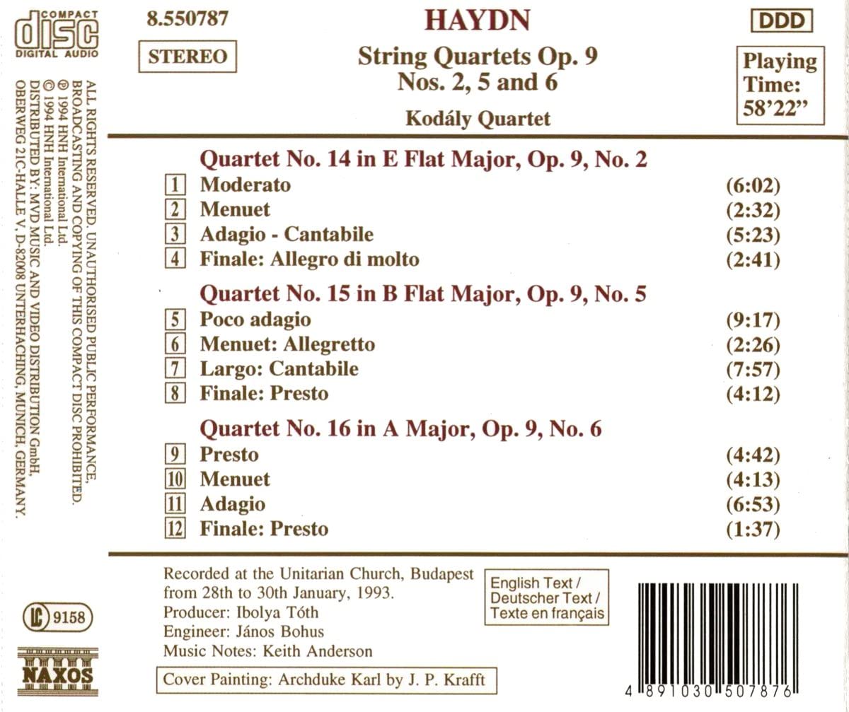 HAYDN: String Quartets op. 9 vol. 2 - slide-1