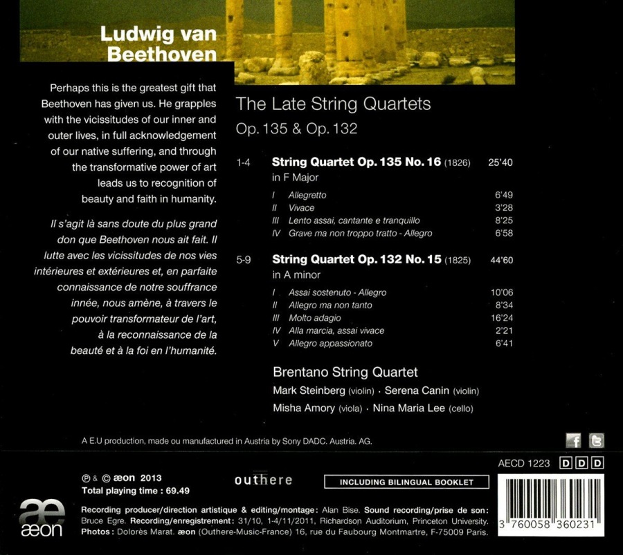 Beethoven: The Late String Quartets Op. 135 & Op. 132 - slide-1