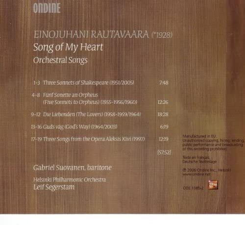 Rautavaara: Song of My Heart, Orchestral Songs - slide-1