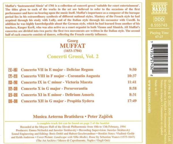 MUFFAT: Concerti Grossi Nos. 7 - 12 - slide-1