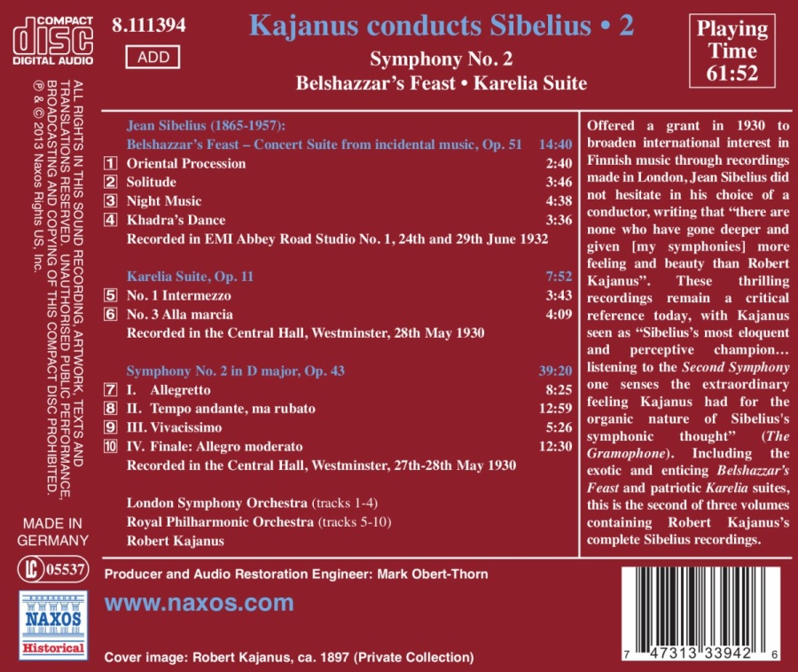 Sibelius: Symphony No. 2, Belshazzar’s Feast, Karelia Suite - slide-1