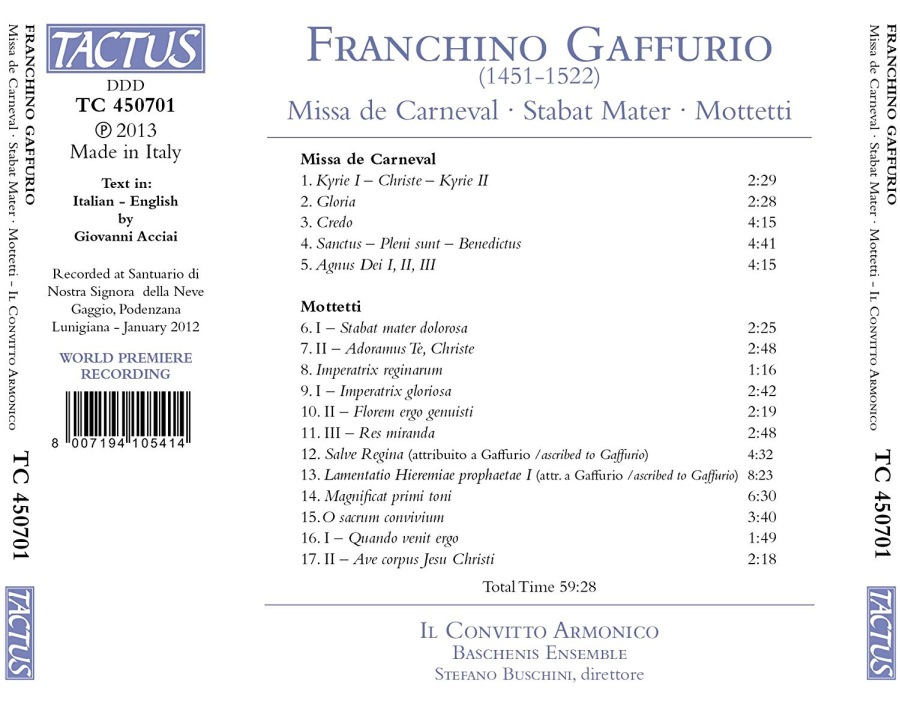 Gaffurio: Missa de Carneval, Stabat Mater, Mottetti - slide-1