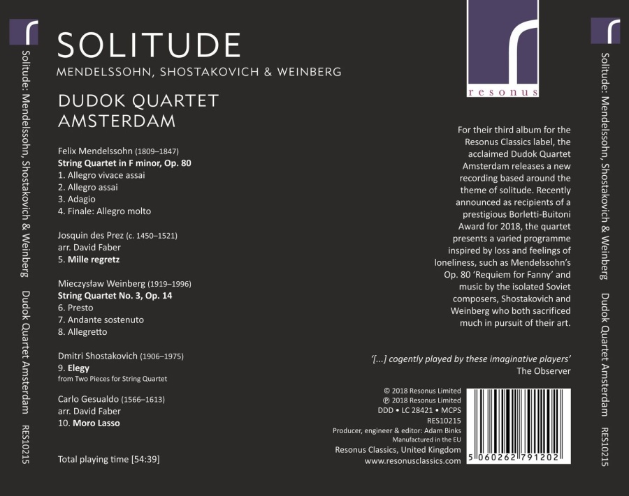 Solitude - Works for String Quartet - slide-1