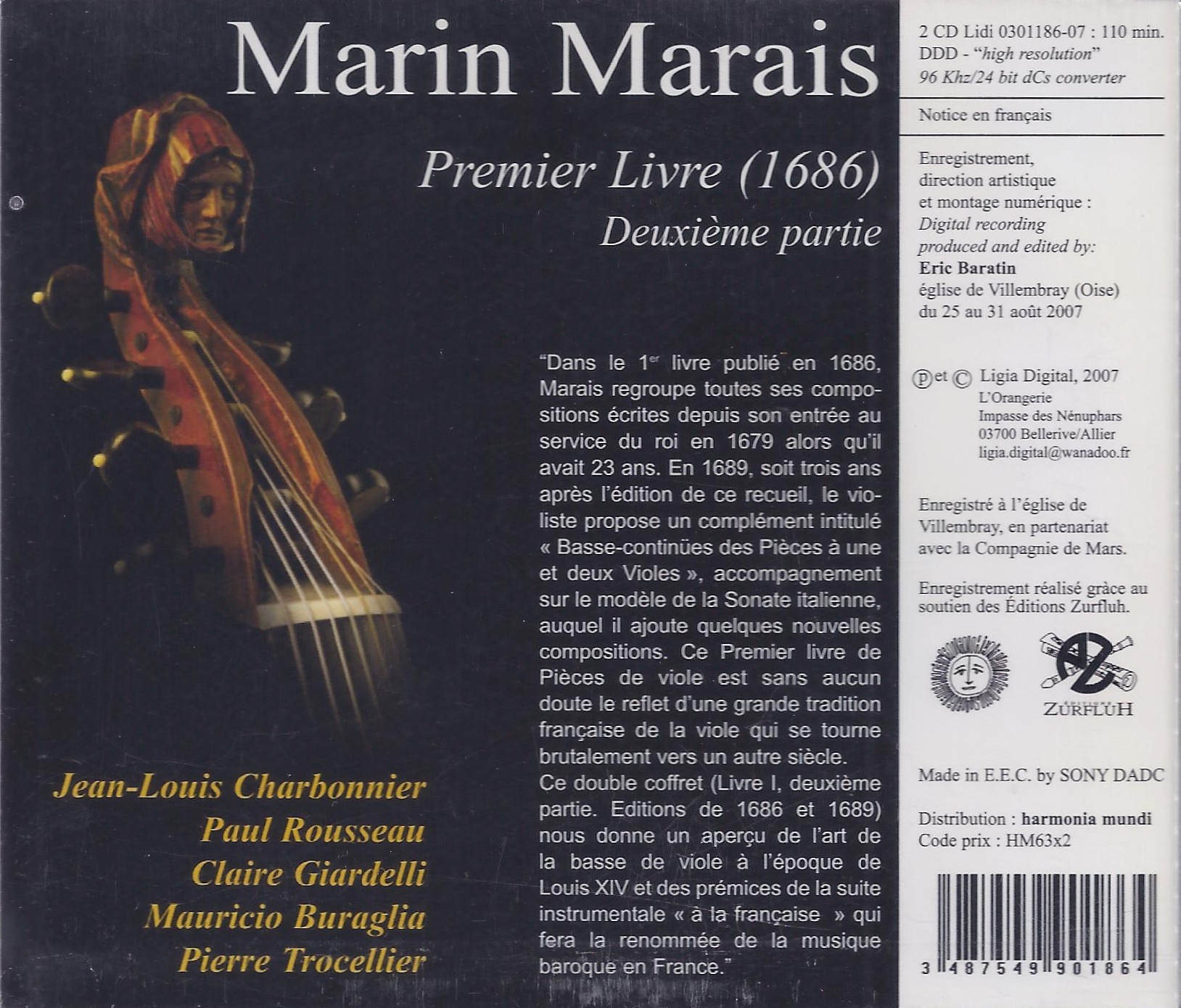 Marais: Premier Livre de pieces de viole vol. 2 - slide-1