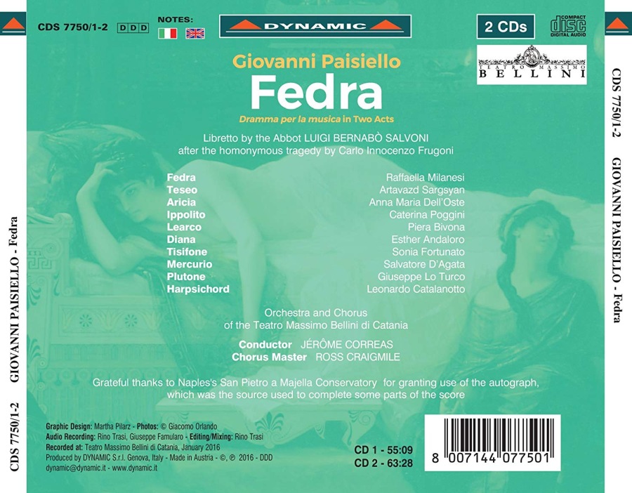 Paisiello: Fedra, Dramma per la musica in 2 Acts - slide-1