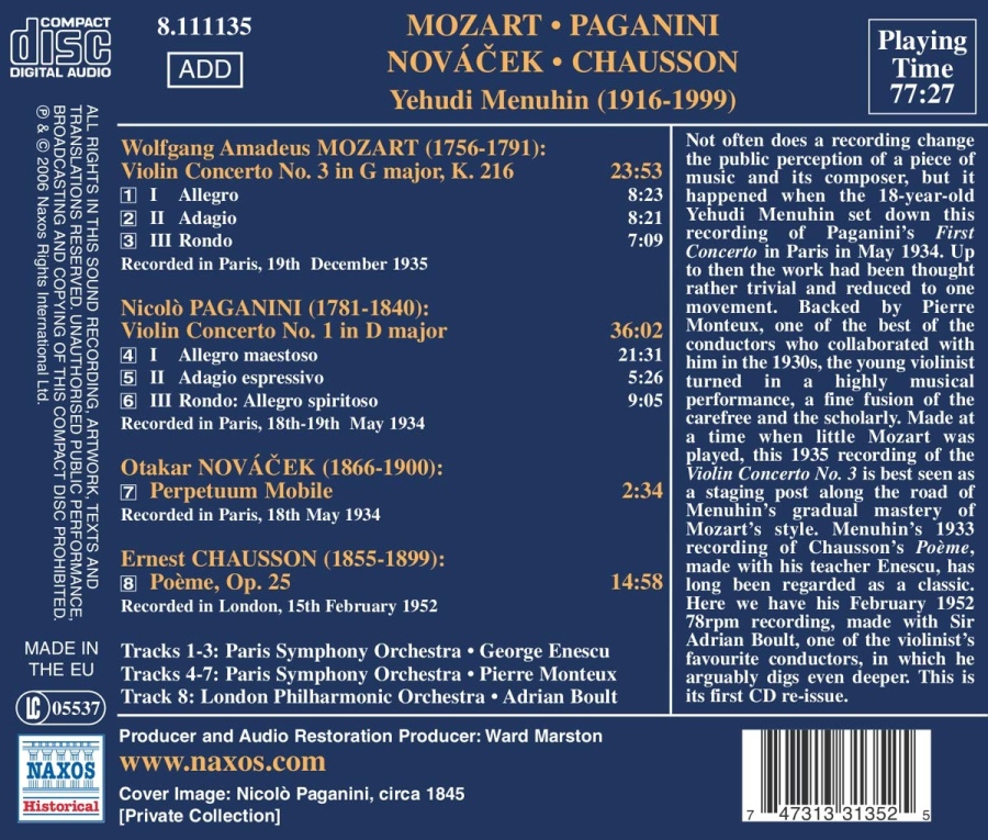 MOZART - Violin Conc. 3, PAGANINI - slide-1