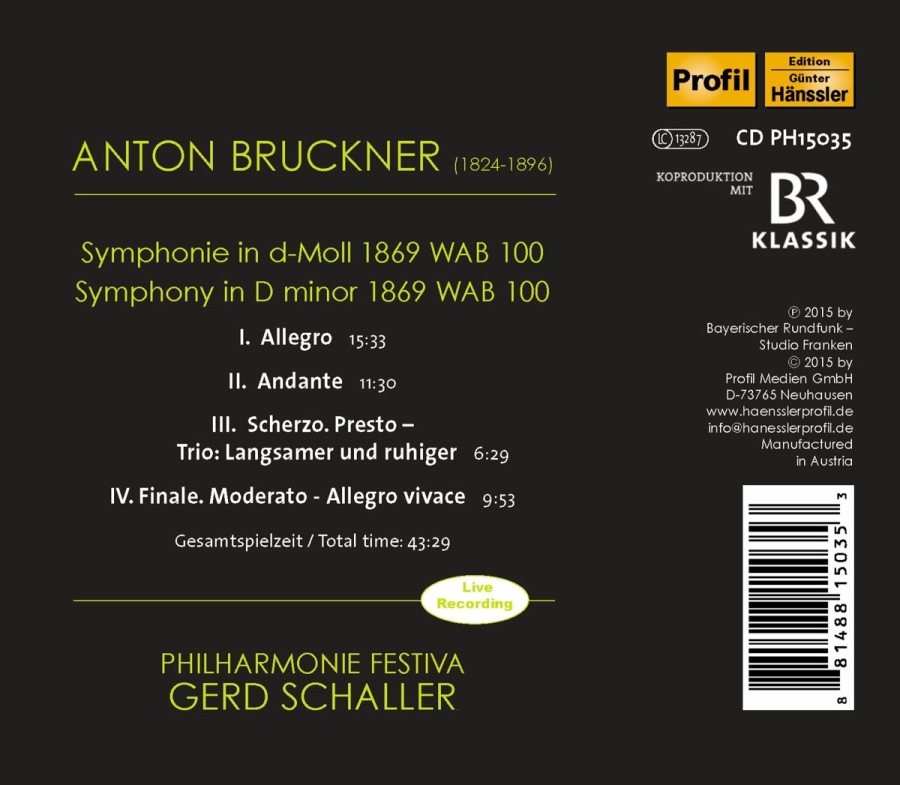 Bruckner: Symphony in D minor 1869 - slide-1