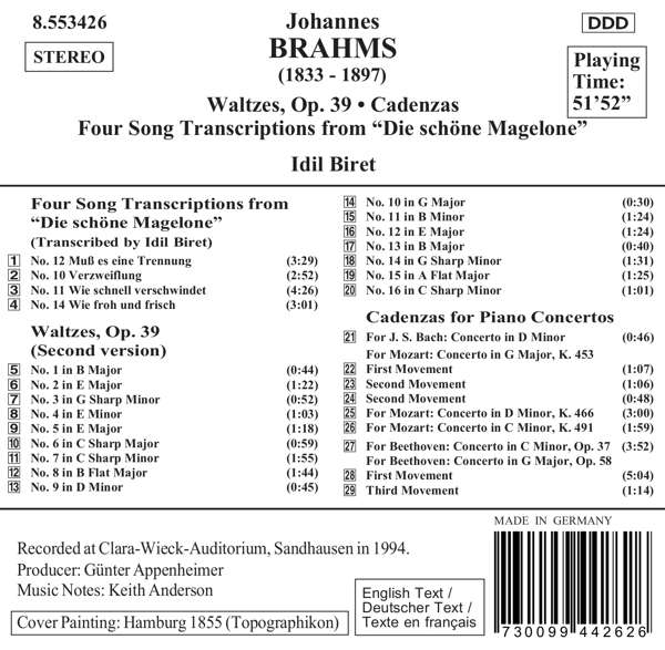 BRAHMS: Waltzes-Cadenzas - slide-1