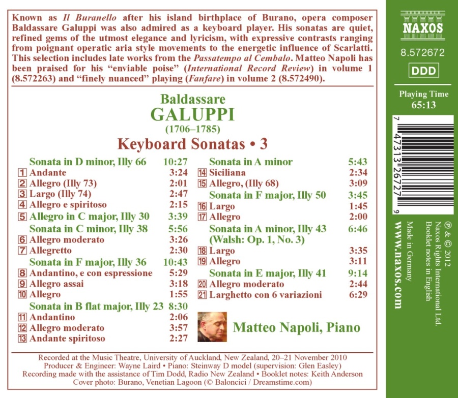Galuppi: Keyboard Sonatas Vol. 3 - slide-1