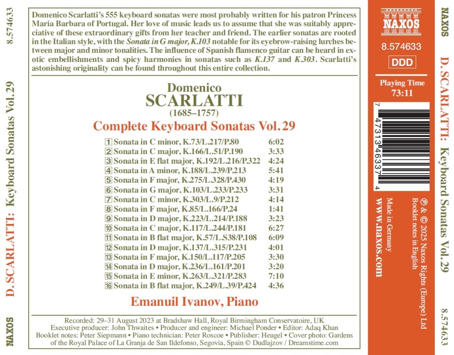 Scarlatti: Complete Keyboard Sonatas Vol. 29 - slide-1