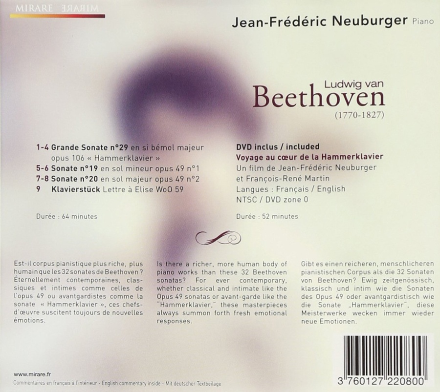 Beethoven: Piano Sonatas 19, 20 & 29; Klavierstuck Lettre a Elise [CD + DVD] - slide-1